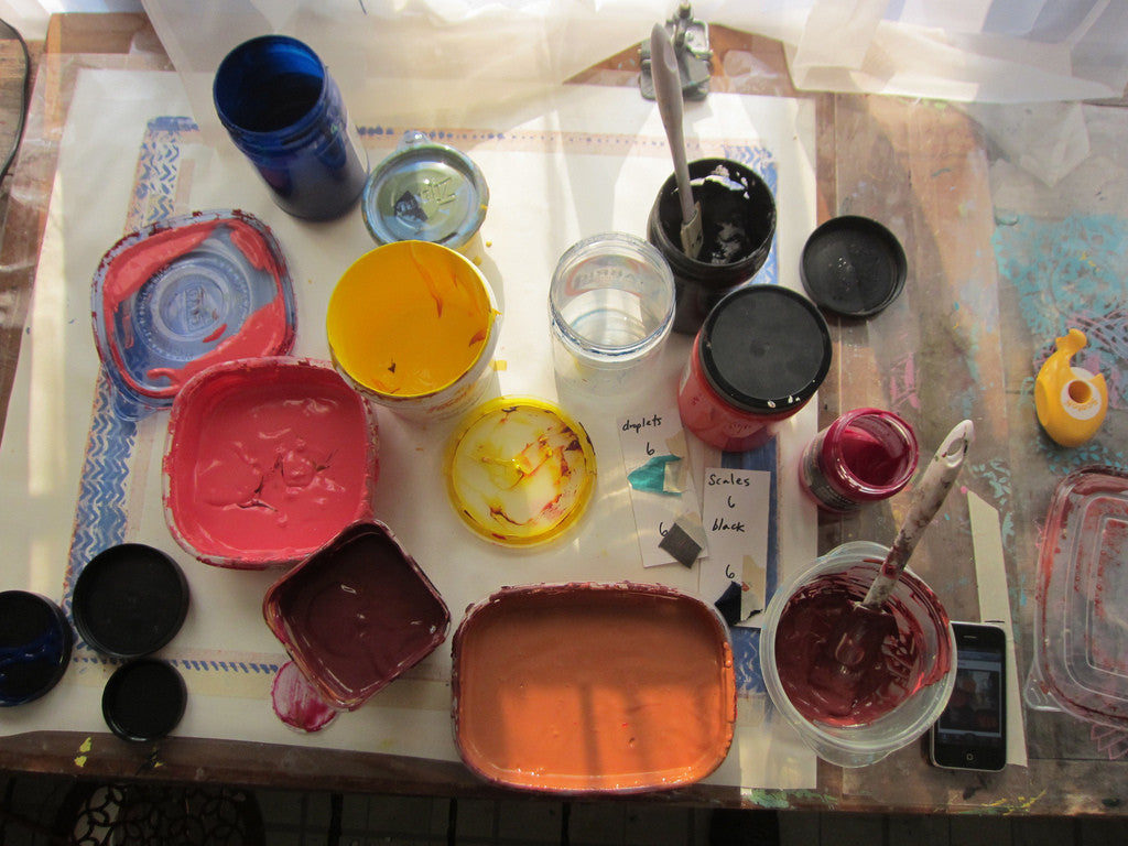 Behind the Scenes: Mixing ink colors!
