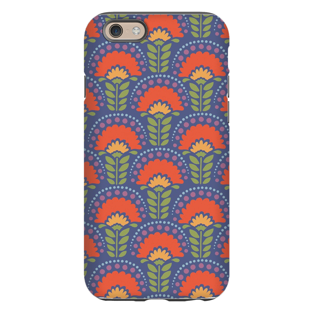 Tough Phone Case - Blue Flower Arches Pattern – Morris and Essex Tough Phone Case - Blue Flower Arches Pattern – Morris and Essex